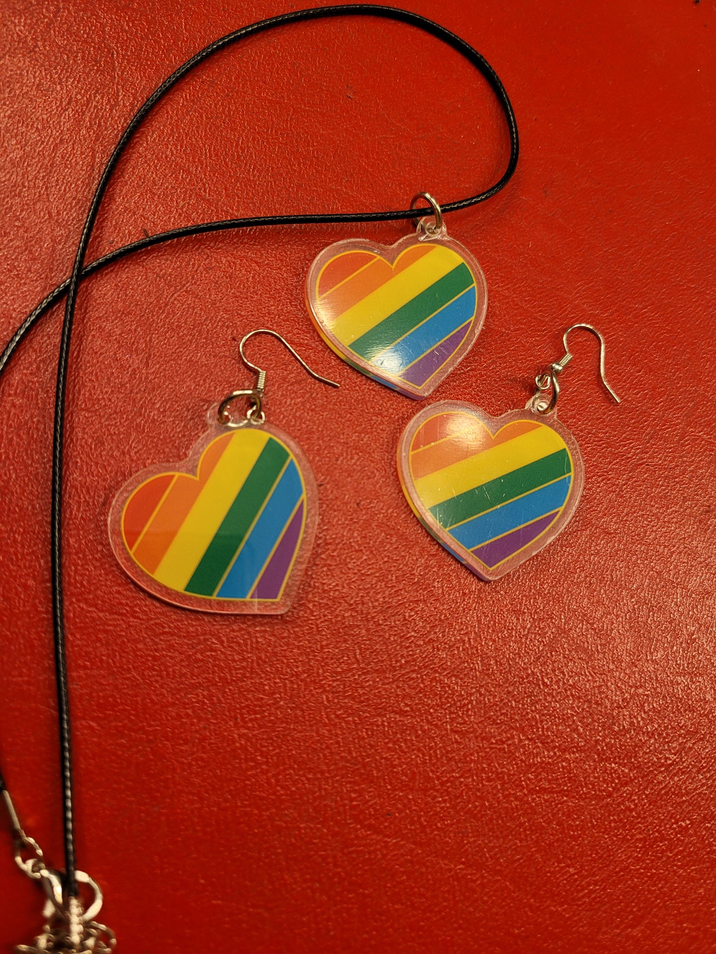 Rainbow Heart Earrings