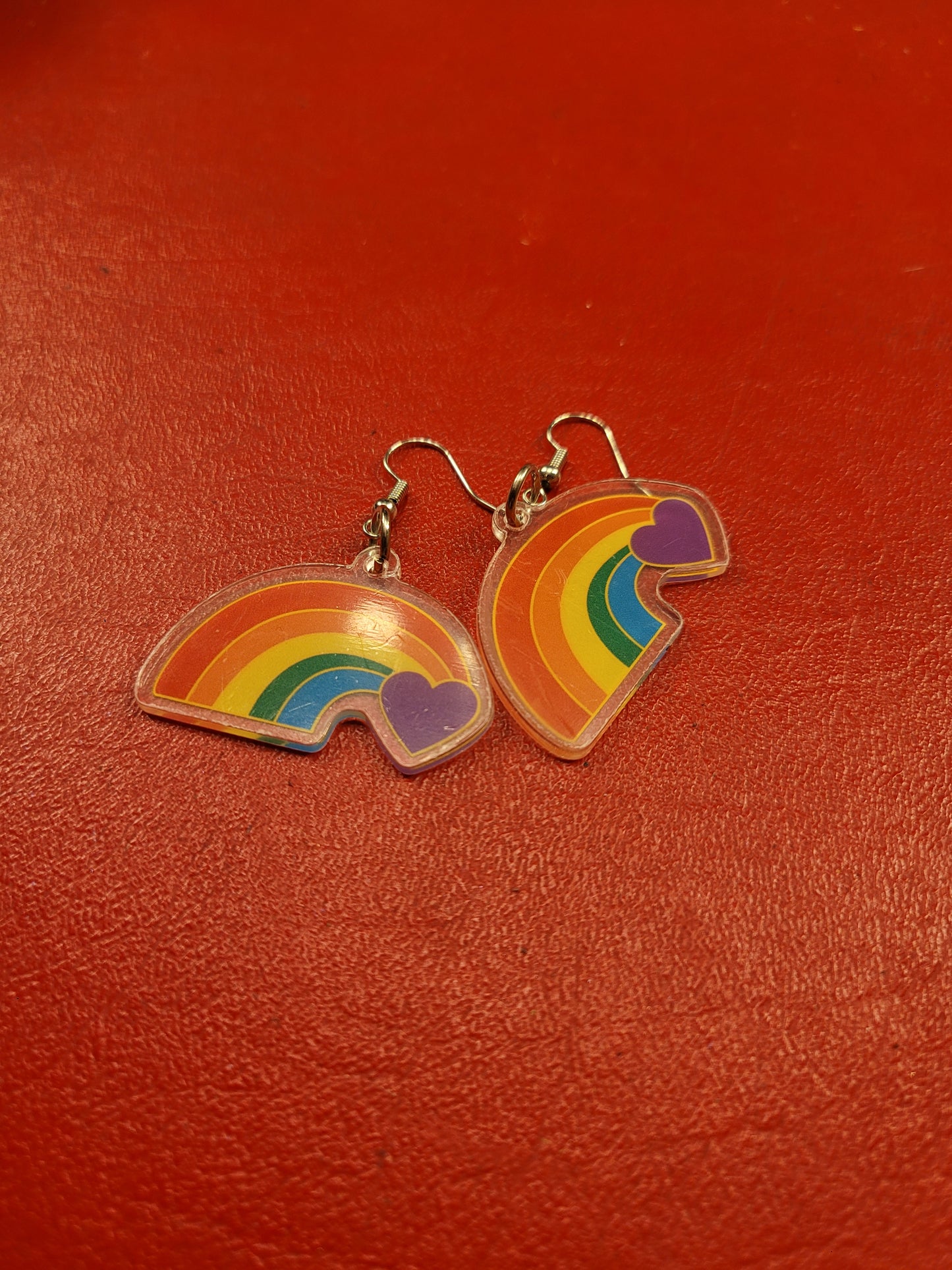 Rainbow Heart Earrings