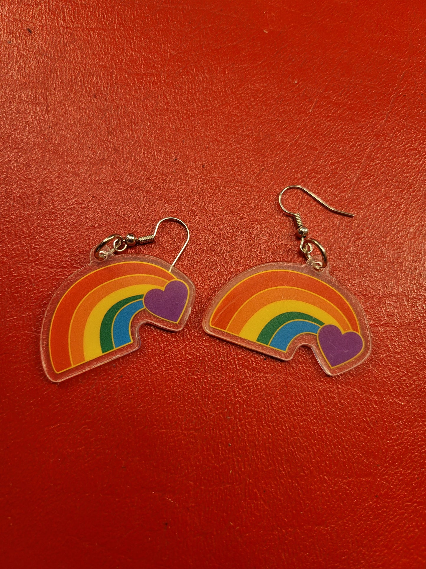 Rainbow Heart Earrings
