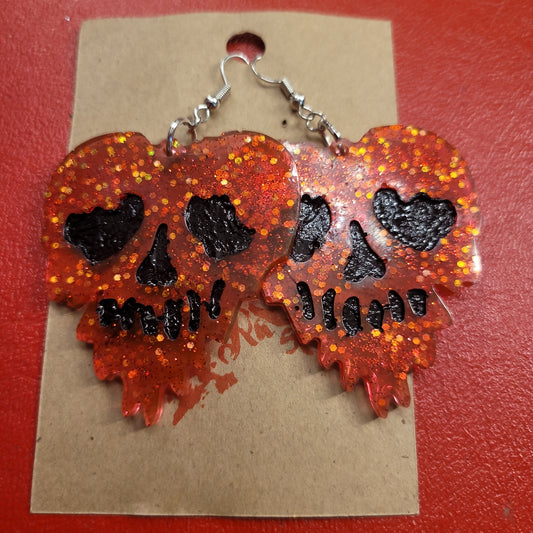 Wicked Heart Skull Earrings