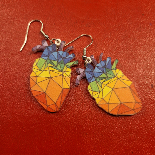 Rainbow Heart Earrings