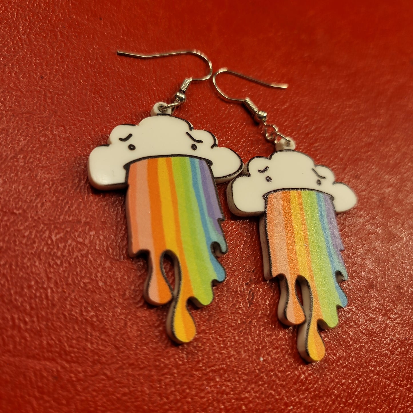 Cloud Rainbow Vomit Earrings