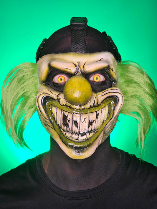 Sweet Tooth Green Twisted Metal Latex Mask